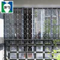 坤寧內(nèi)置活動伸縮推拉式錳鋼折疊客廳防盜窗防護窗防盜網(wǎng)舊城改造