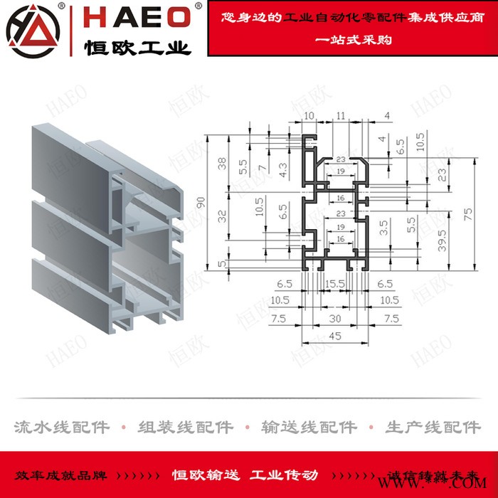 蘇州恒歐工業(yè)自動(dòng)化有限公司 流水線鋁型材生產(chǎn)廠家 倍速鏈鋁型材價(jià)格 輸送線鋁型材 鋁型材零配件