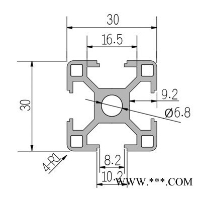 貝派BP-8-3030工業(yè)鋁型材可定做，深加工，歡迎咨詢。