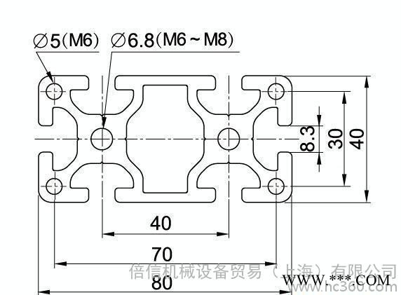 P8 80x40S M  工業(yè)鋁型材 鋁型材 流水線鋁材 型
