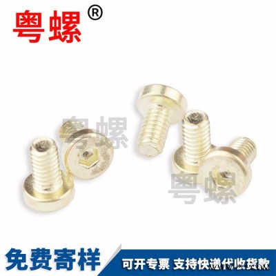 深圳供應(yīng)商供應(yīng)內(nèi)六角螺絲 碳鋼電鍍金色M2.54.5平頭內(nèi)六角螺絲 定制