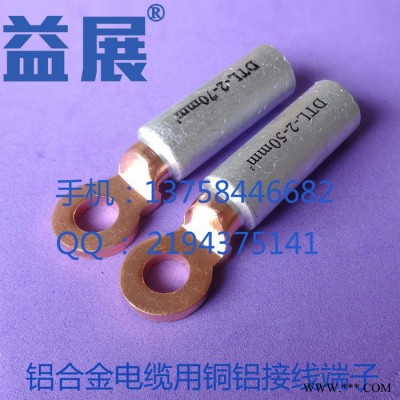 溫州銅鋁線鼻子壓接工藝，鋁合金電纜銅鋁鼻制作，DTL-2-300平方圓頭銅鋁接線端子規(guī)格